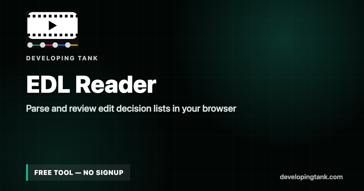 Free Online EDL Reader | Parse Avid Edit Decision Lists